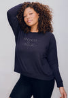 KINDNESS IS MAGIC RAGLAN PULLOVER - BLACK