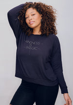 KINDNESS IS MAGIC RAGLAN PULLOVER - BLACK