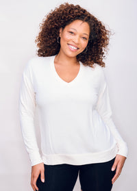 Ultra-Soft V-Neck Pullover - Cream