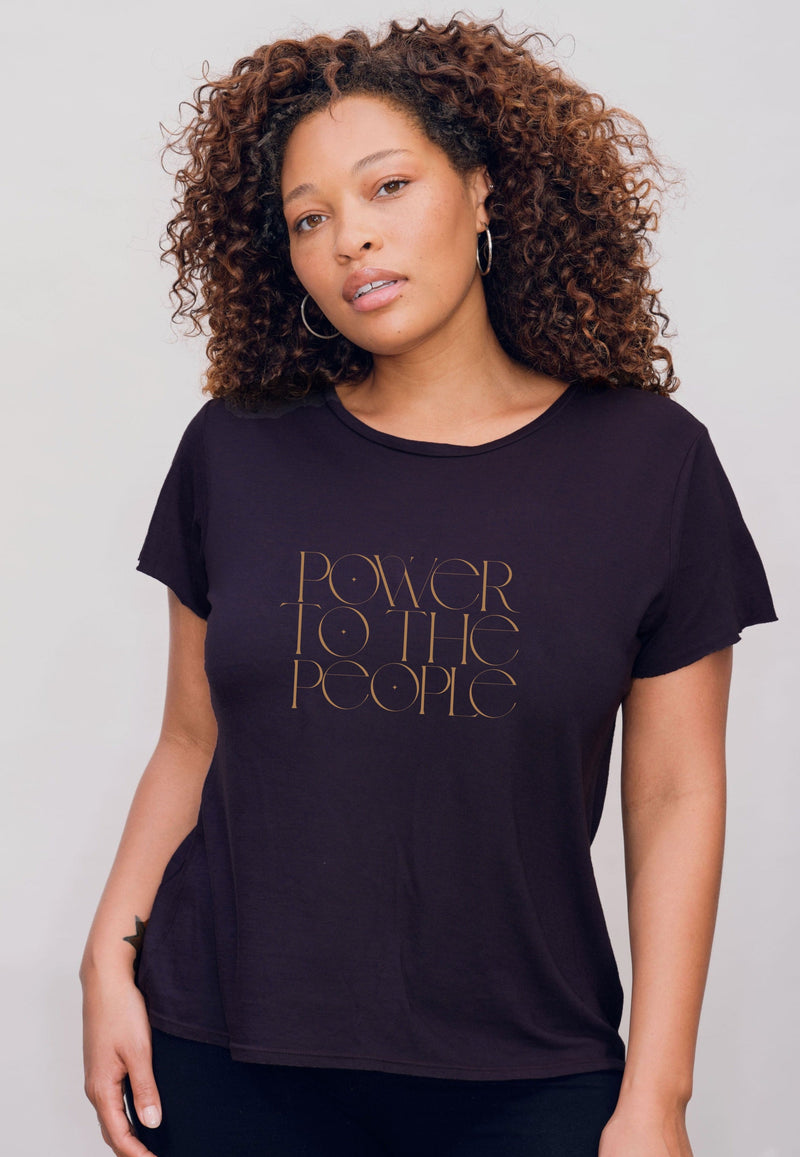 'Power to the People' Perfect Tee - black