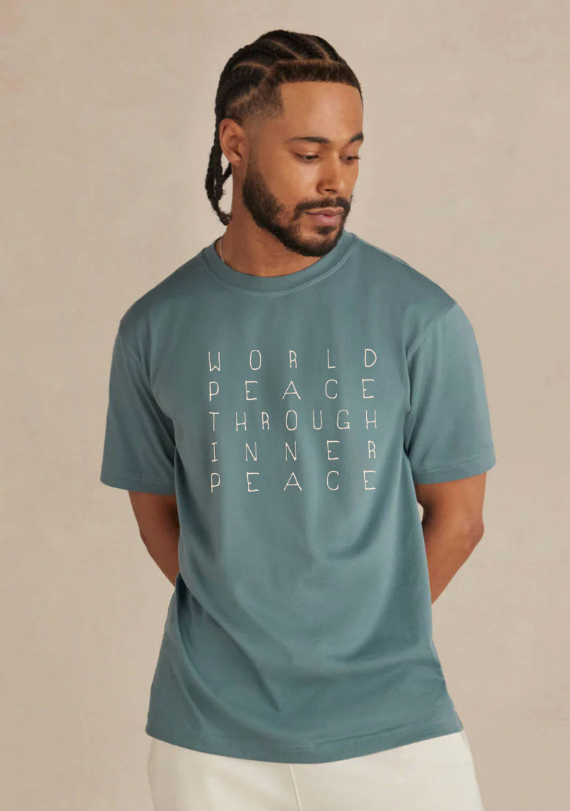 'World Peace Through Inner Peace' Mens - Baltic
