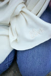 New Be Love Scarf With Embroidery - Cream