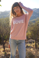 'LOVE'  Ultra-Soft Raglan - Cashmere Rose