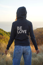 'Be Love Stencil'  Zip Up Hoodie Hoodie - Heather Black