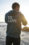 'BE LOVE' Zip Up UNISEX Fit Hoodie - Pine