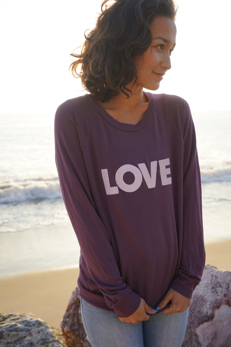 'LOVE'  Ultra-Soft Raglan - Lavender