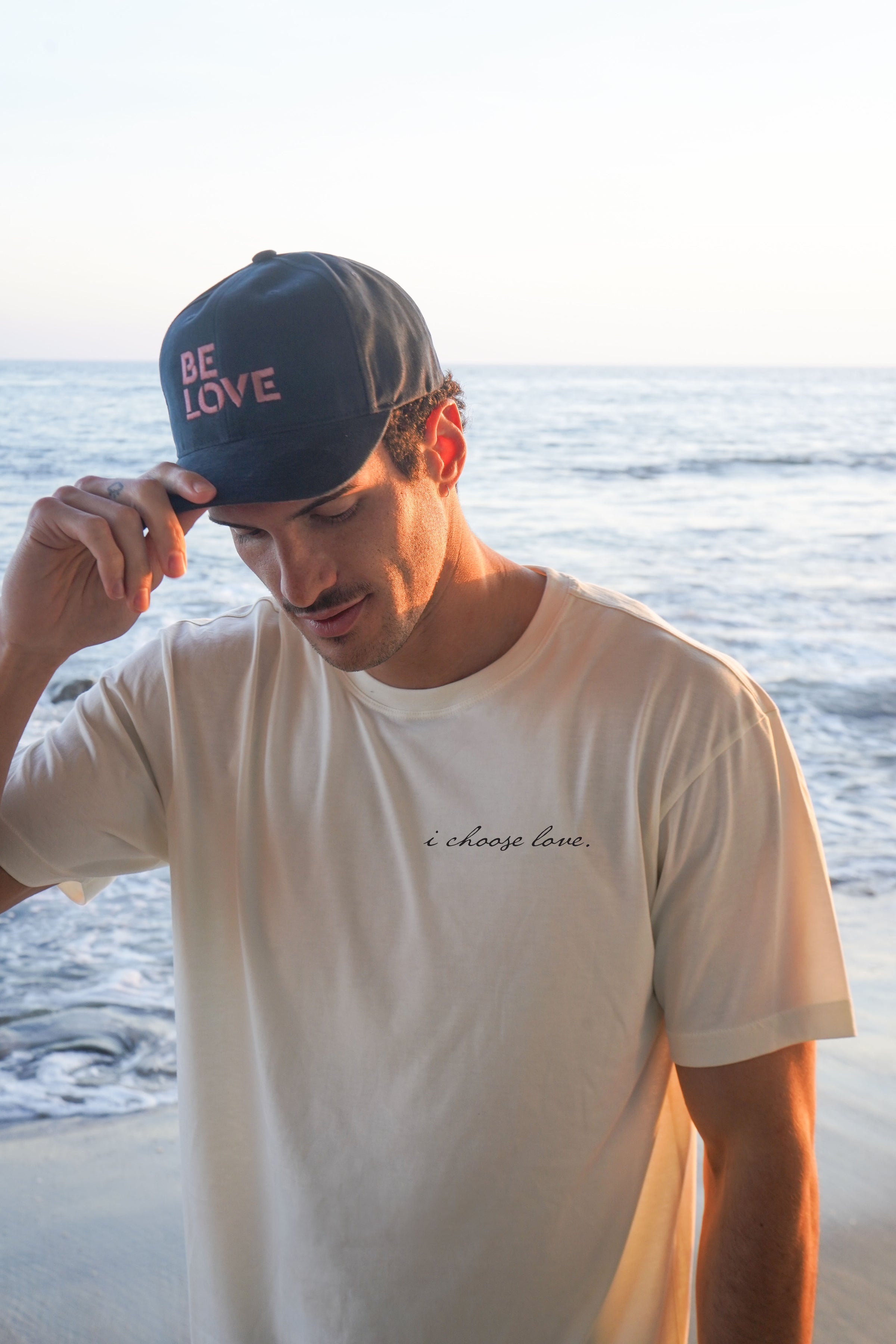 'I Choose Love' Mens 100% Supima Cotton T-Shirt - Natural