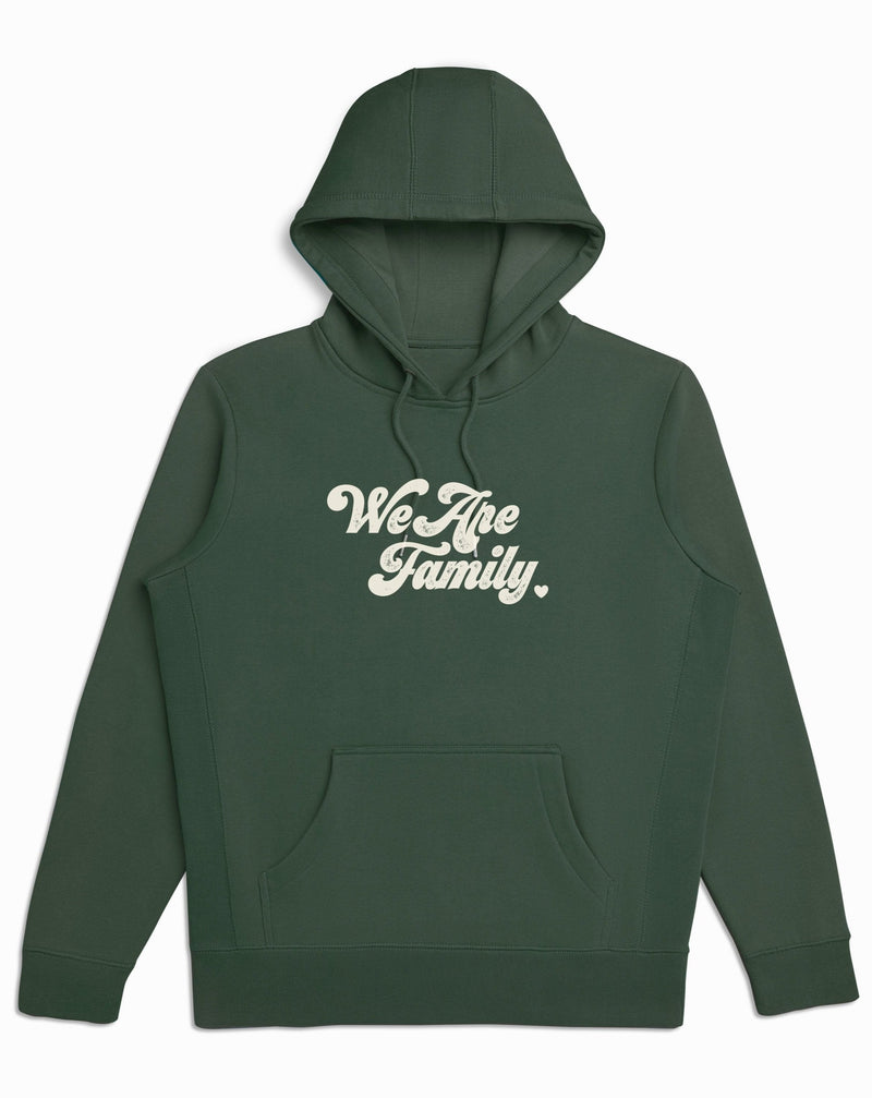 'We Are Family' - Heavyweight Cotton Fleece Hoodie - Ivy