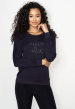 KINDNESS IS MAGIC RAGLAN PULLOVER - BLACK