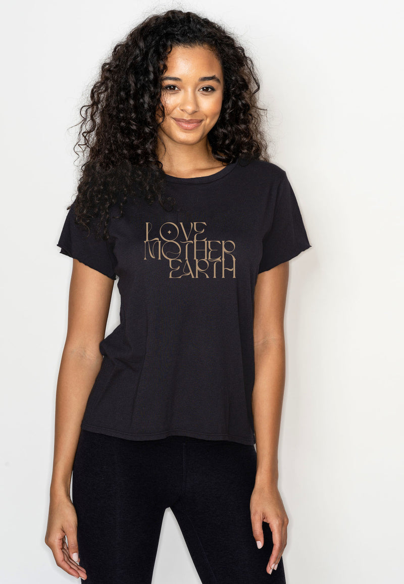 'Love Mother Earth'  Perfect Tee - Black
