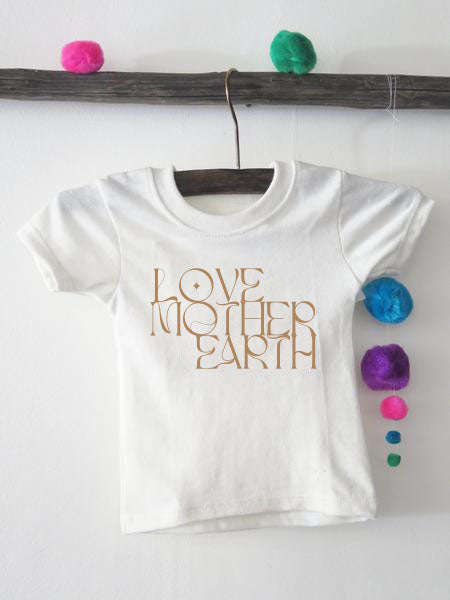 'Love Mother Earth' Kids Tee - Natural