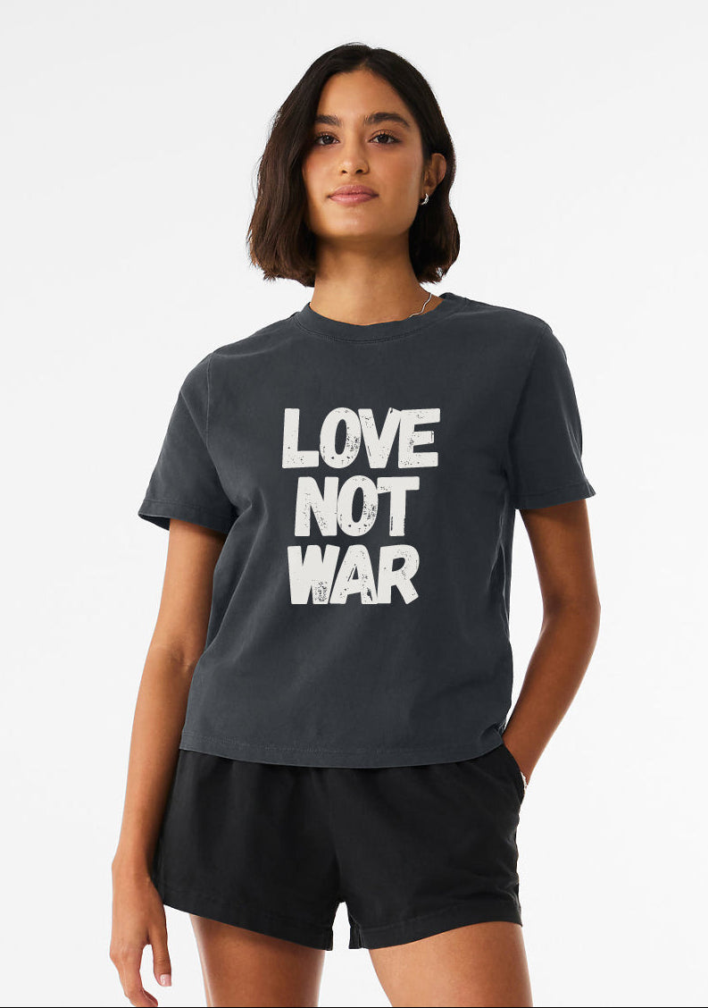 'Love Not War'  The Really Good Tee - Sun Faded Black