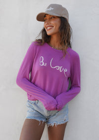 **PRE ORDER** 'Be Love' Ultra Soft Raglan - Wild Orchid