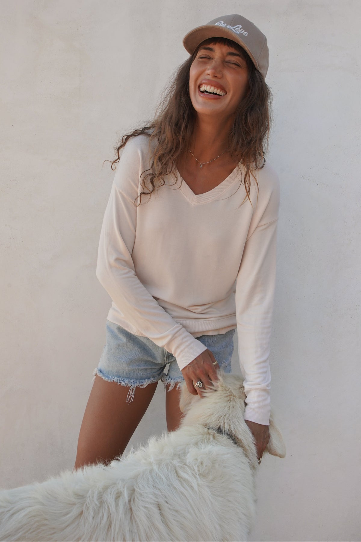 Ultra-Soft V-Neck Pullover - Cream