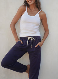 'Blow Your Mind Soft' - Jogger Pant with Be Love Embroidery - Spellbound Blue
