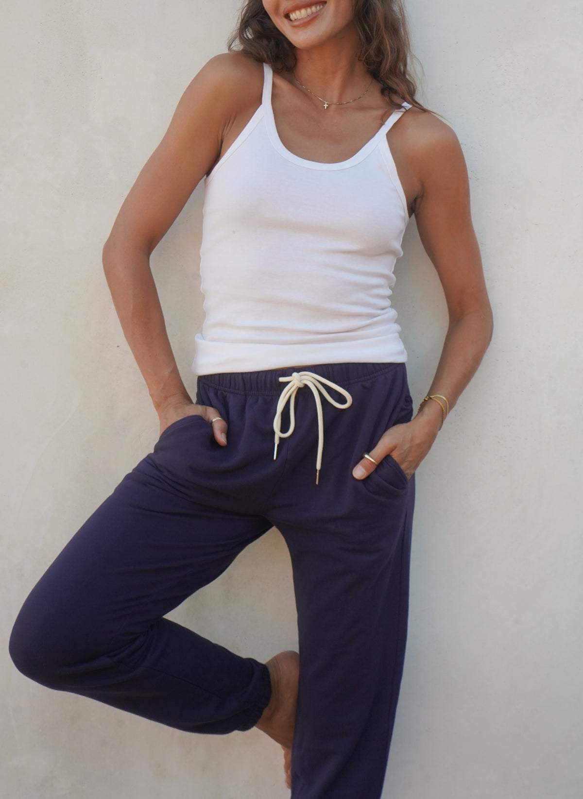 'Blow Your Mind Soft' - Jogger Pant with Be Love Embroidery - Spellbound Blue