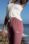 'Blow Your Mind Soft' - Jogger Pant with Be Love Embroidery - Mauve