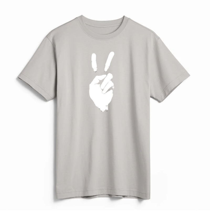 'Peace' Mens Midweight Supima T-shirt - Oyster