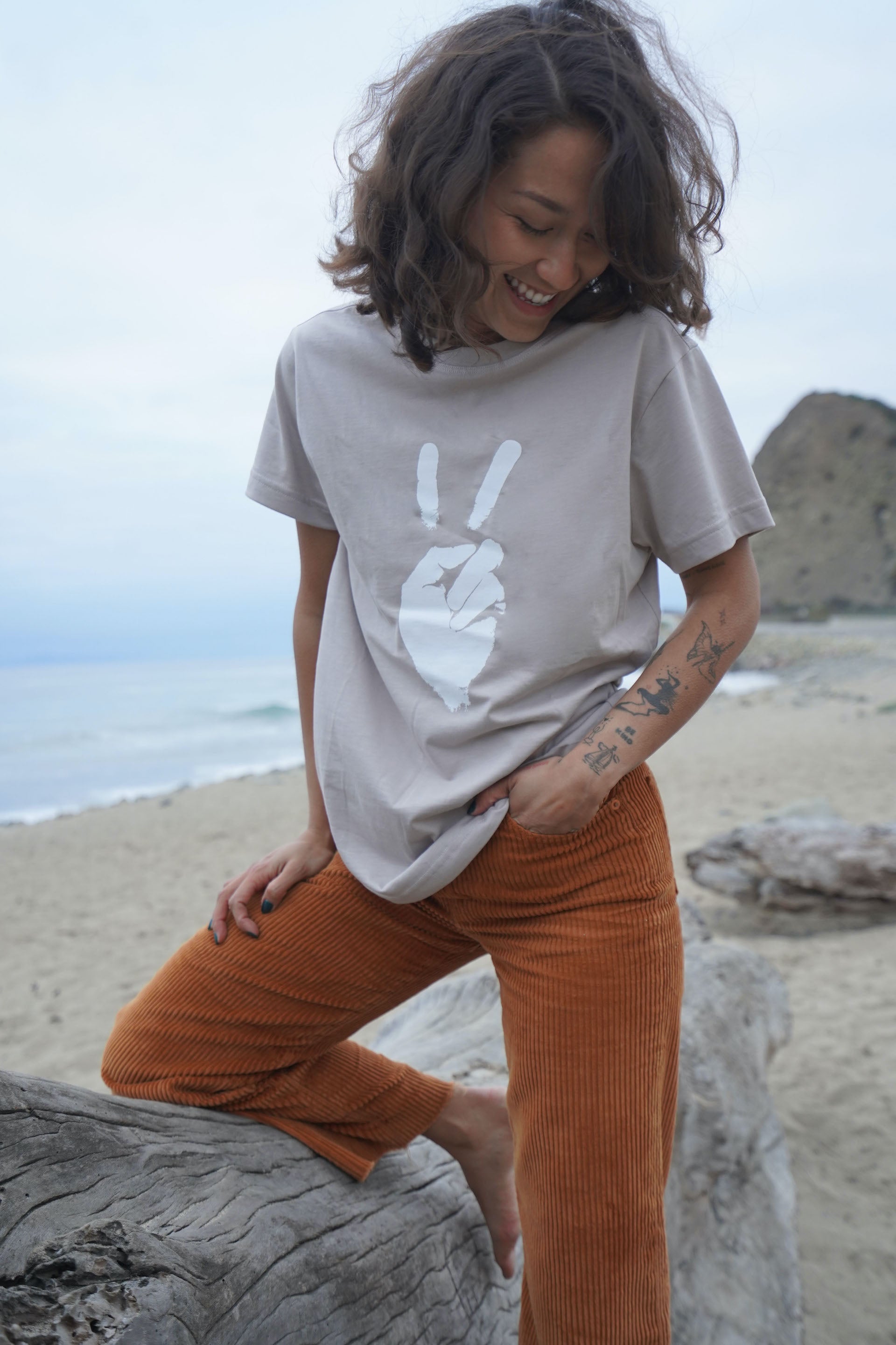 'Peace Sign' Unisex Tee -  Oyster