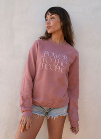'Power to the People' Unisex Fit Sweatshirt - Mauve