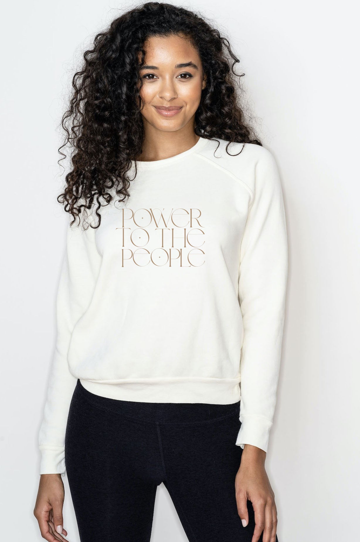 'Power To The People' - Soft-Fleece Sweatshirt - Cream