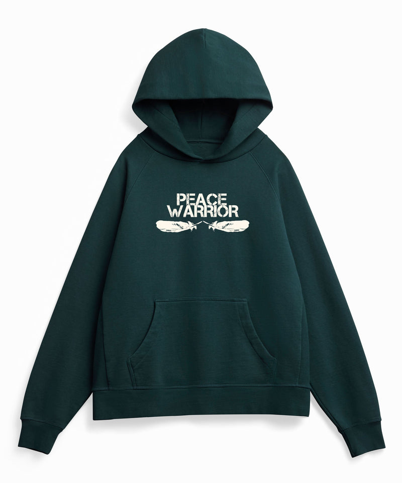 PEACE WARRIOR ORGANIC COTTON FRENCH TERRY HOODIE - PINE