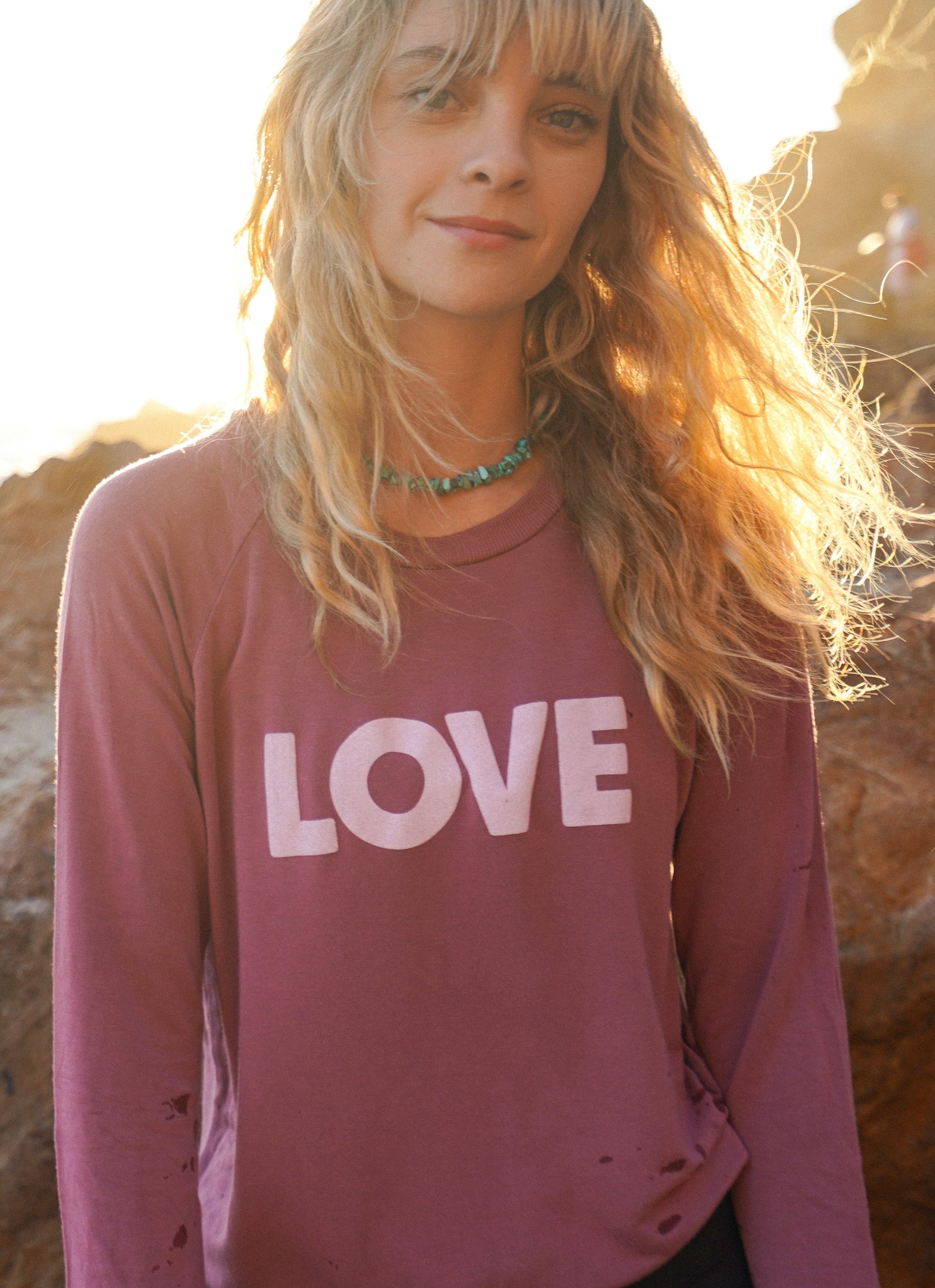'LOVE'  Ultra-Soft Raglan - Desert Mauve