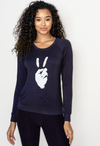 'Peace Sign' Ultra-Soft Raglan Sweater - Vintage Black