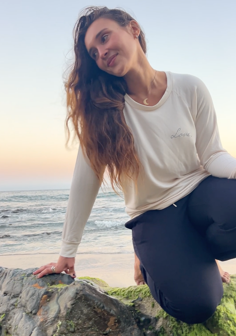 'Love' Ultra Soft Raglan - Cream