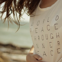 PRE-ORDER 'World Peace Through Inner Peace'  Perfect Tee - Moon