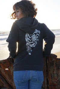 'Soul Force Shield'  Zip Up Hoodie Hoodie - Heather Black