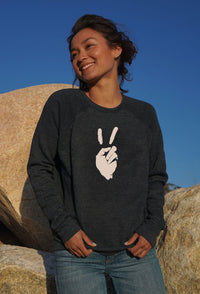 'Peace' Sweatshirt - Ocean Navy