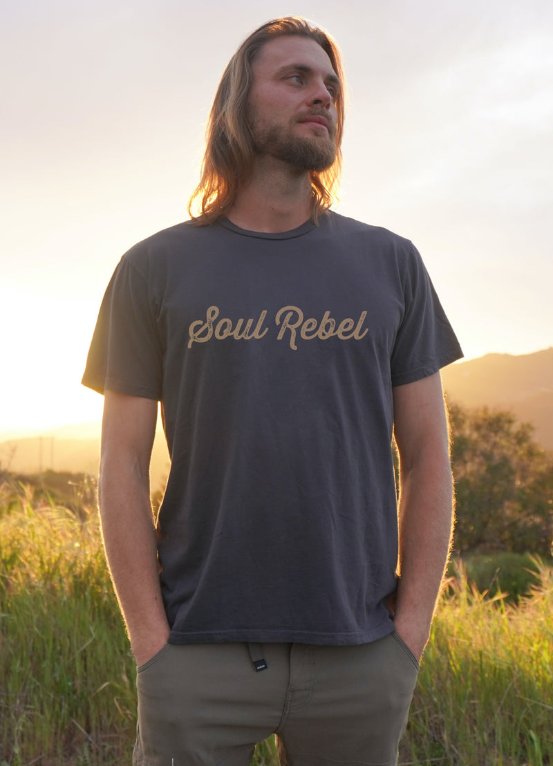 'Soul Rebel' Mens Organic Tee - Slate