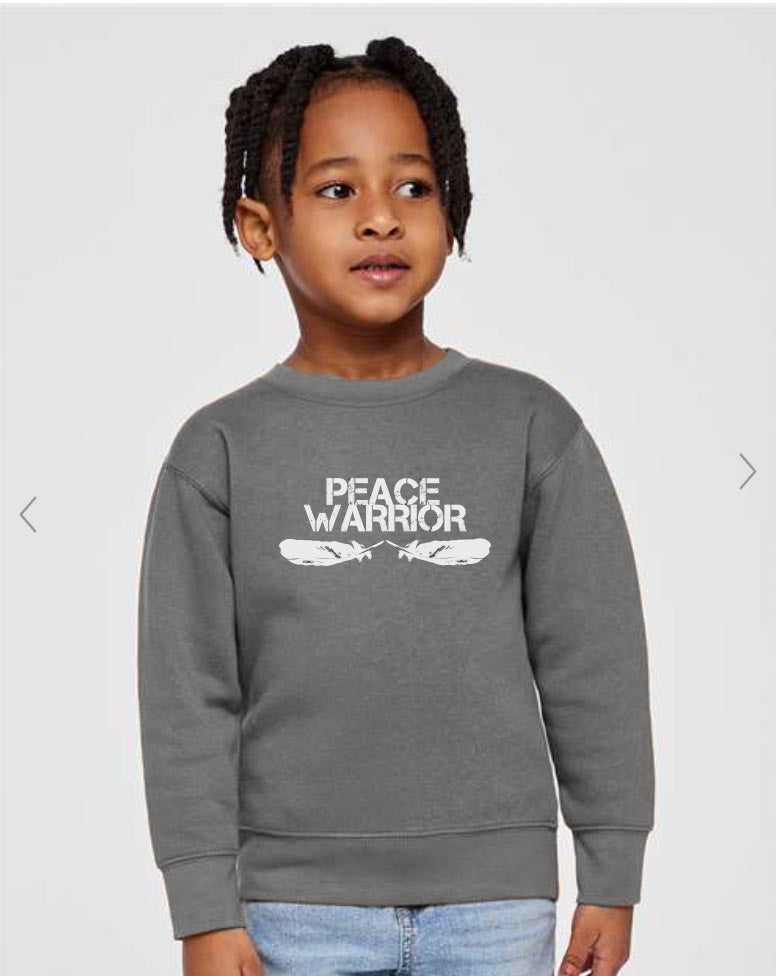 'Peace Warrior' Kids Sweatshirt - Heather Grey - PRE-ORDER