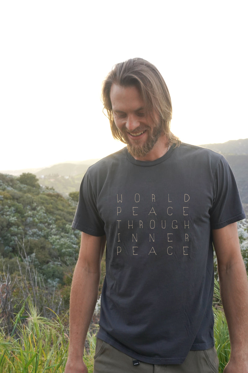 'World Peace Through Inner Peace' Mens Organic Tee
