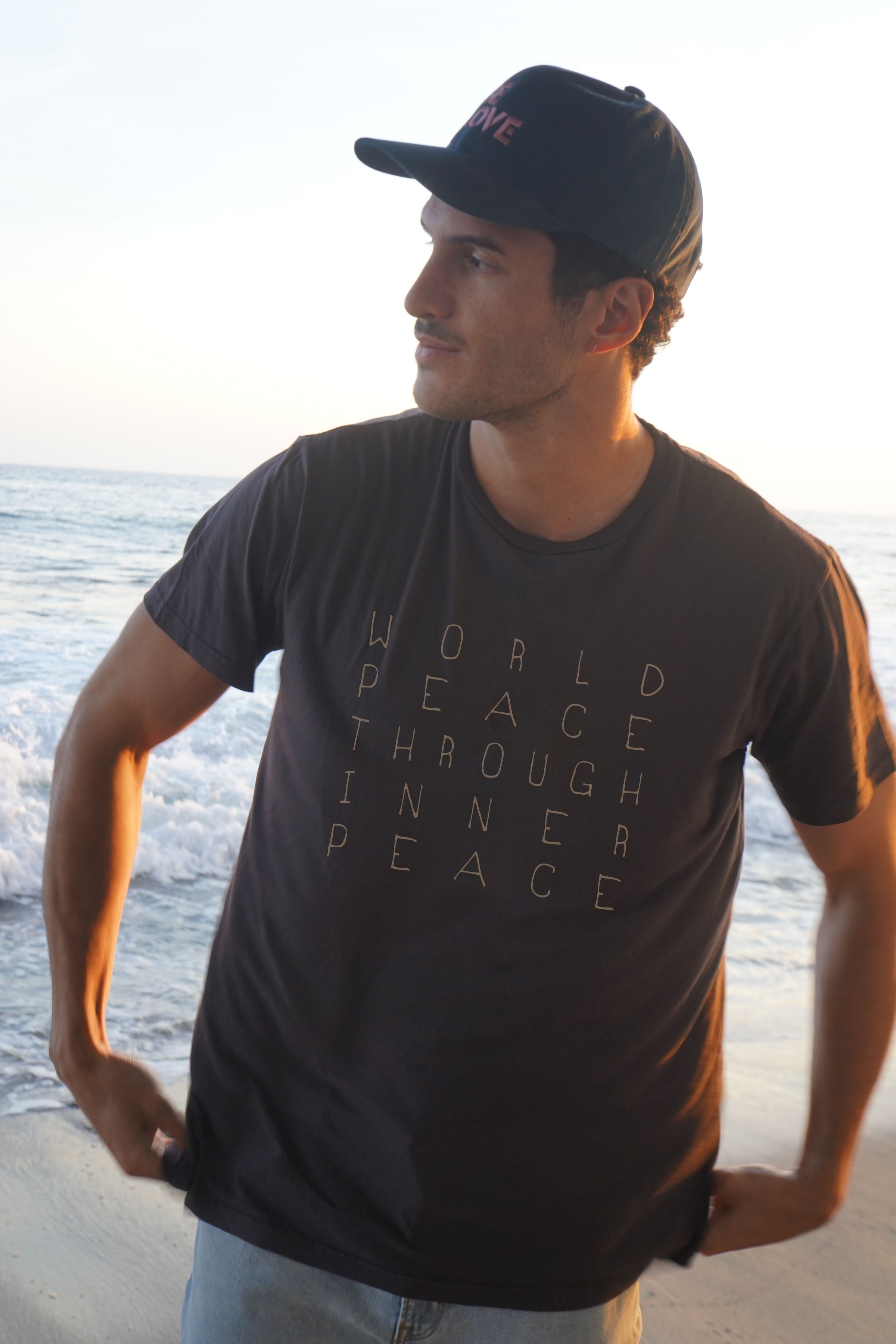'World Peace Through Inner Peace' Mens Organic Tee