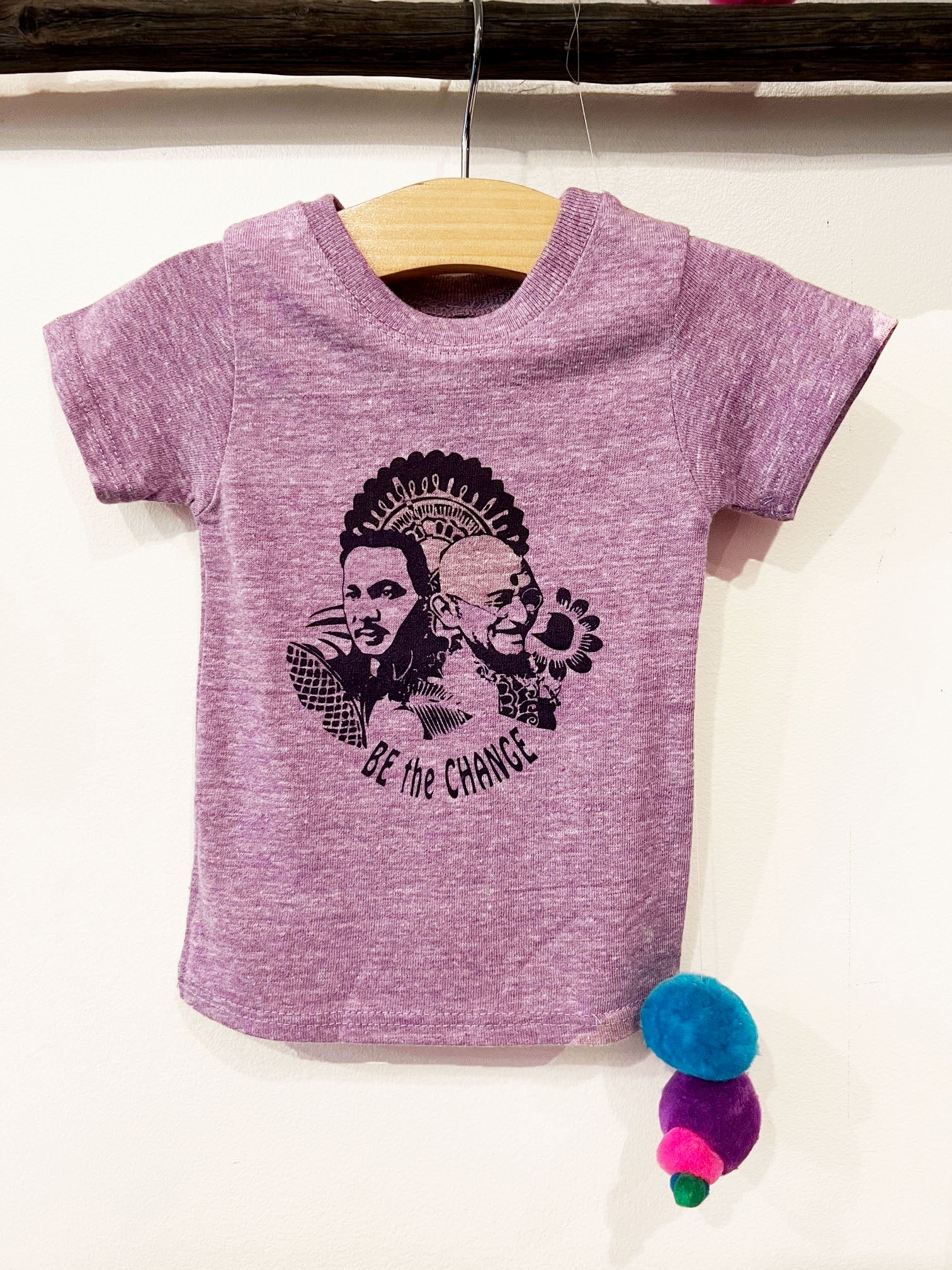 'BE THE CHANGE' KIDS TEE (HEATHER LILAC)