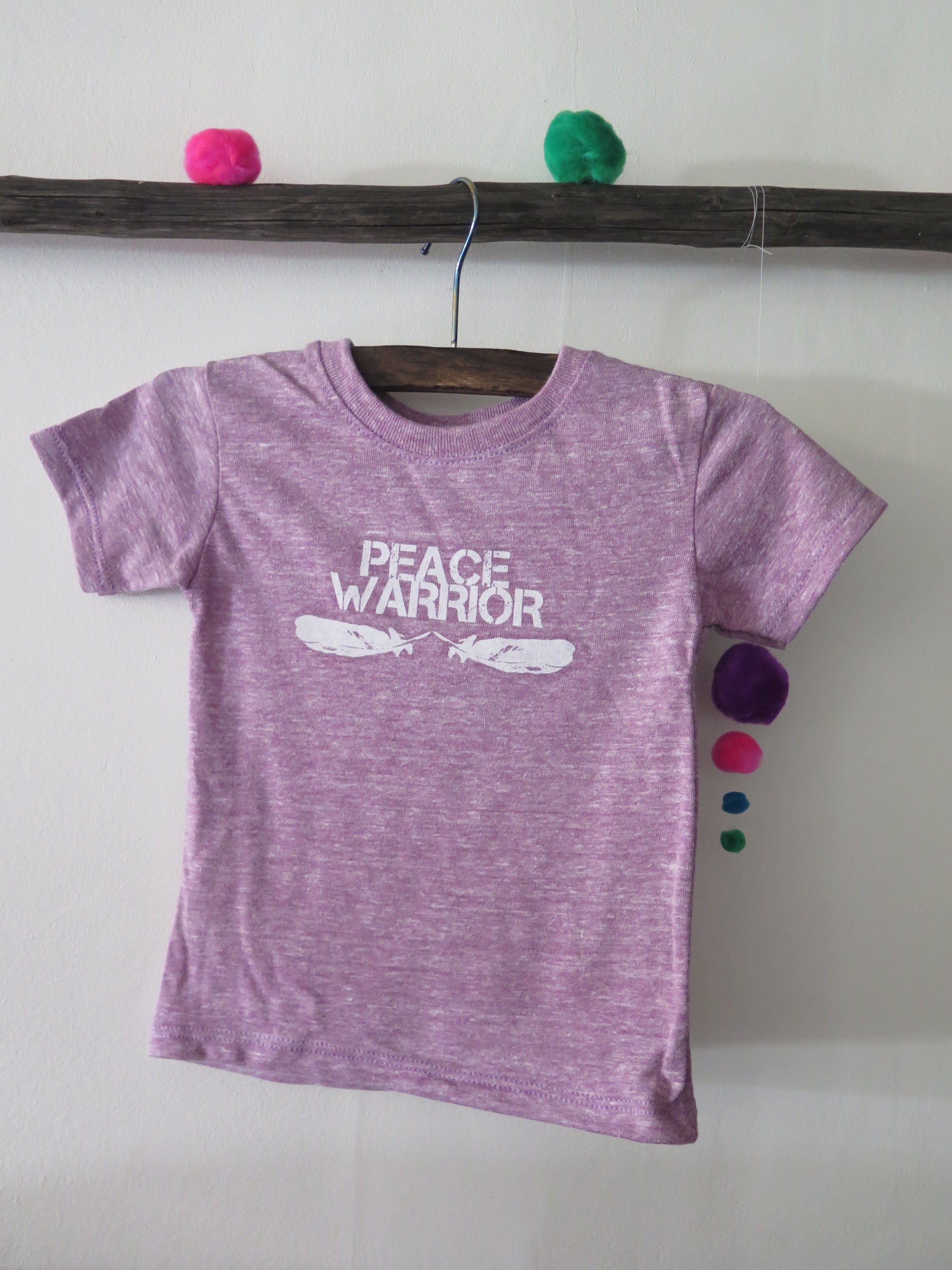 'PEACE WARRIOR' KIDS TEE (HEATHER LILAC)
