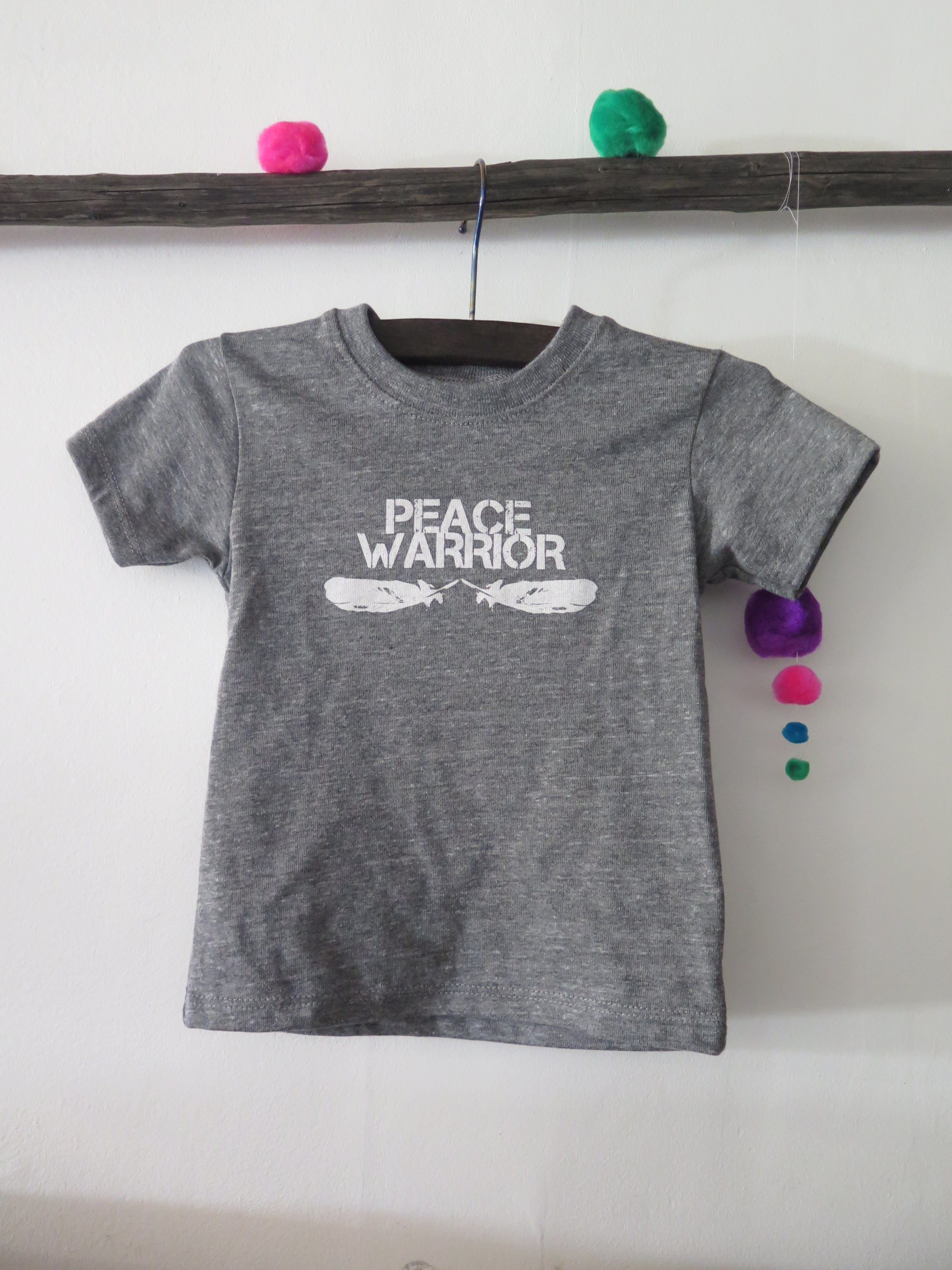 'PEACE WARRIOR' KIDS TEE (HEATHER GREY)
