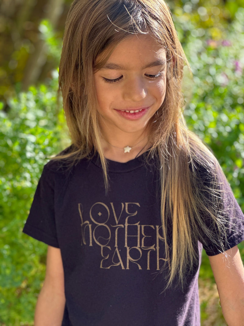 'Love Mother Earth' Kids Organic Tee - Black