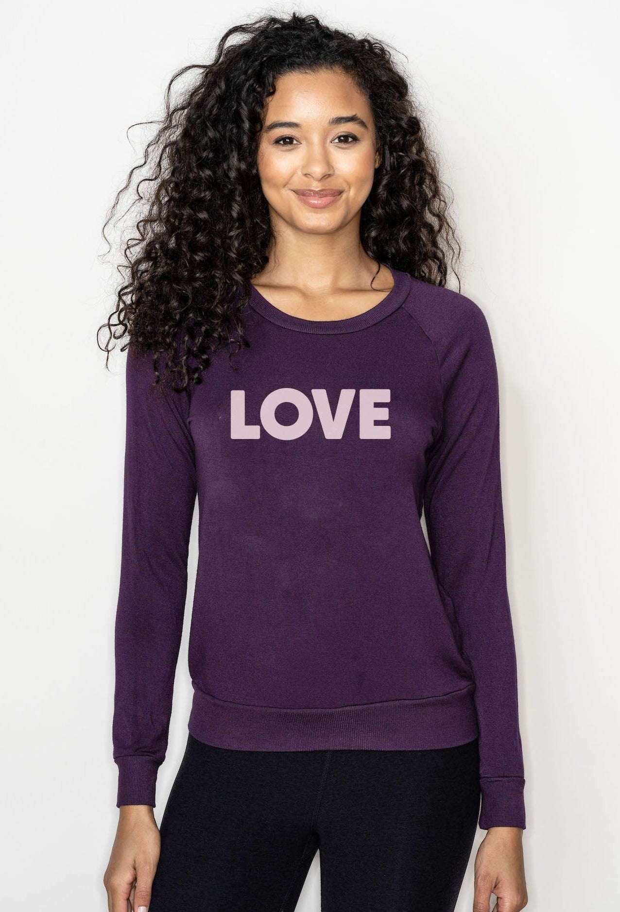 'LOVE'  Ultra-Soft Raglan - Merlot