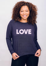 'LOVE' Ultra-Soft Raglan Pullover - Slate