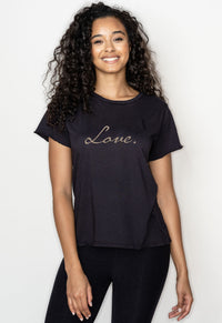 'Love Script'  Perfect Tee - Black