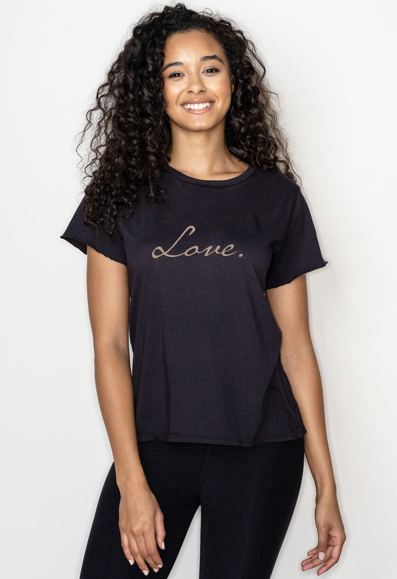'Love Script'  Perfect Tee - Black