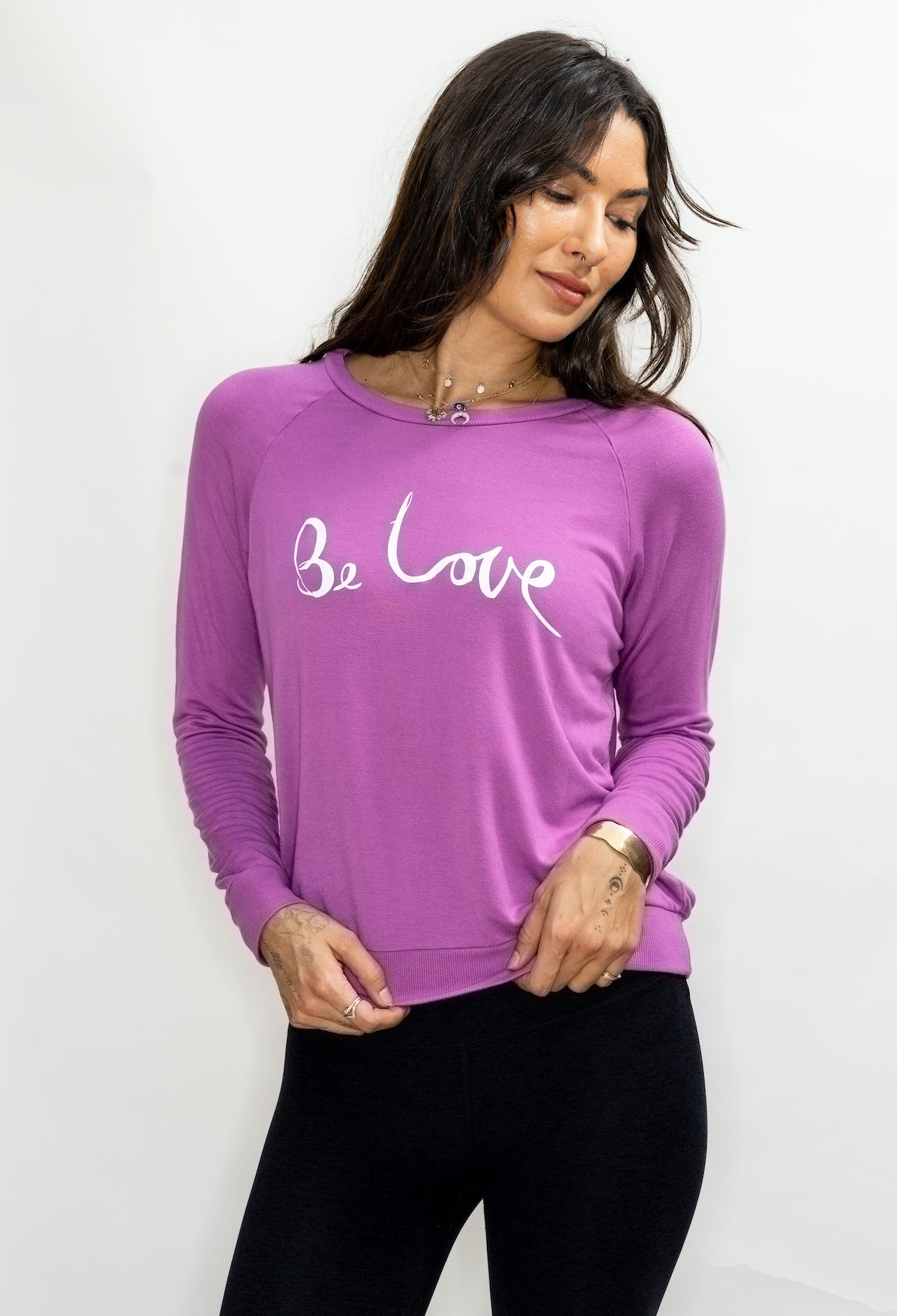 'Be Love' Ultra Soft Raglan - Wild Orchid