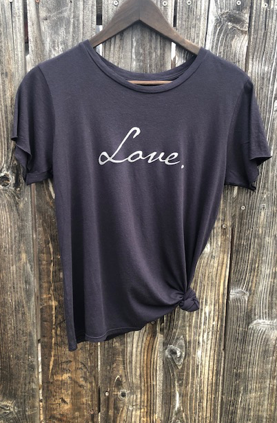'Love Script'  Perfect Tee - Black
