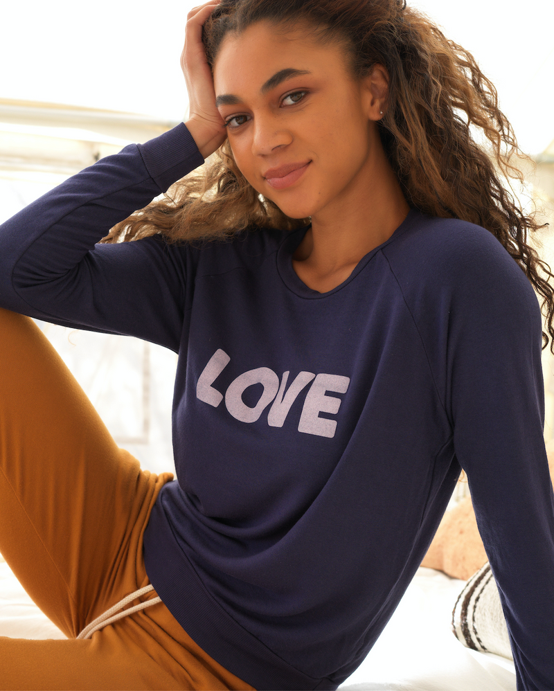 LOVE' Ultra-Soft Raglan Pullover for Girls