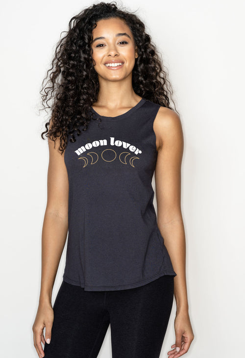 Moon Lover' Perfect Tank Top in Slate Black