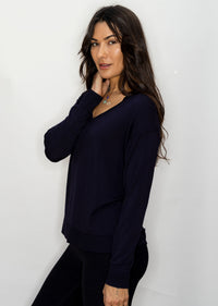 Ultra-Soft V-Neck Pullover - Black
