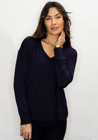 Ultra-Soft V-Neck Pullover - Black